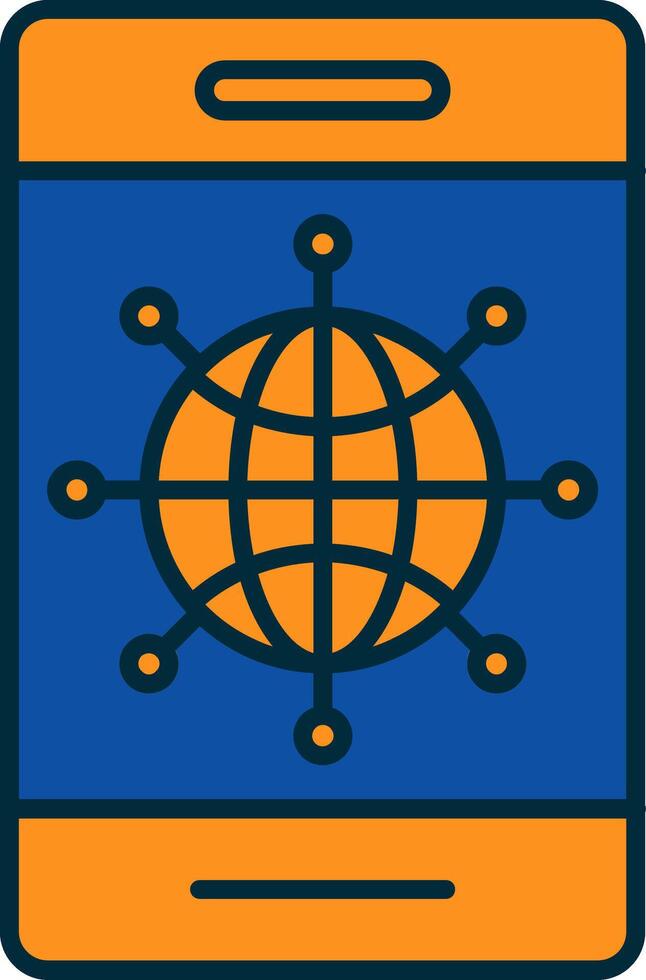 Internet Line Filled Two Colors Icon vector