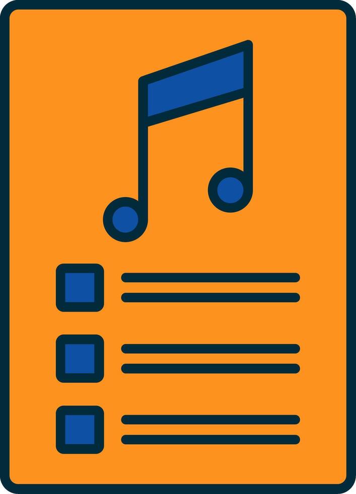 PlayList Line Filled Two Colors Icon vector