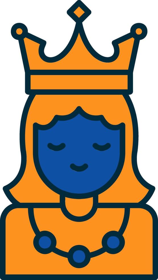 Princess Line Filled Two Colors Icon vector