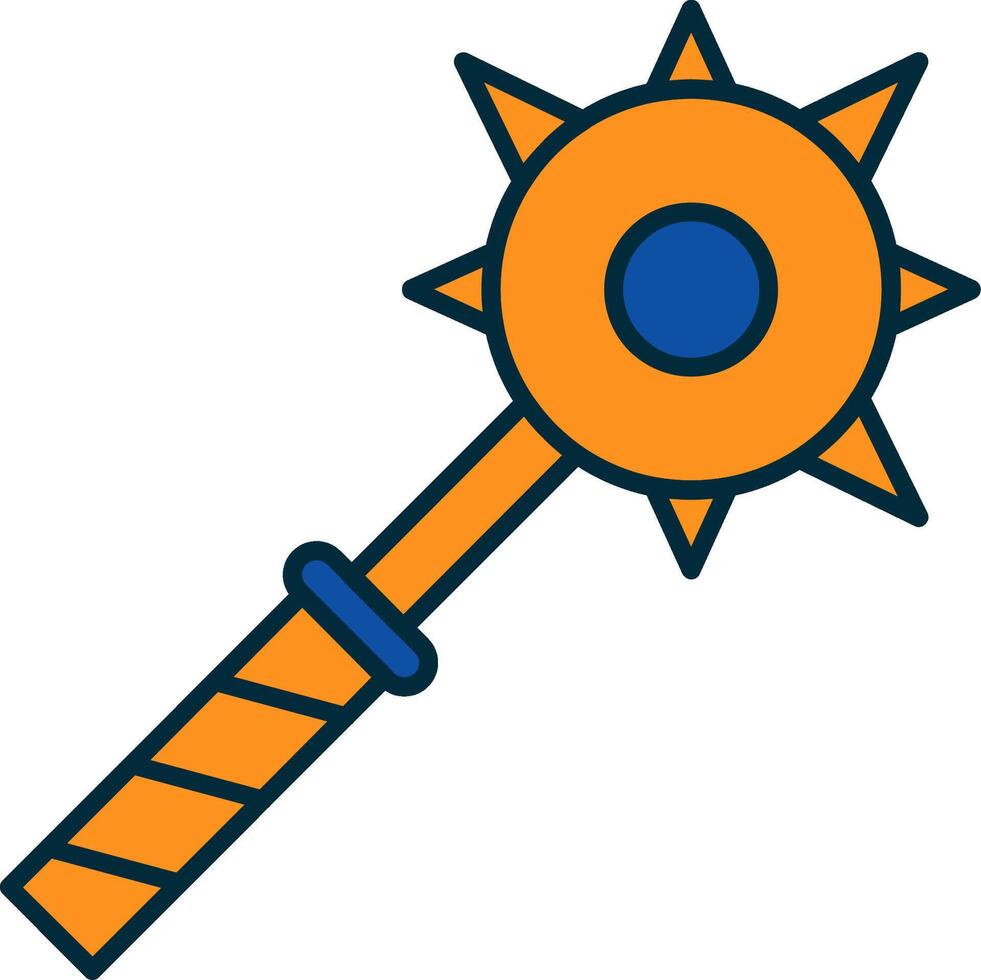 Mace Line Filled Two Colors Icon vector