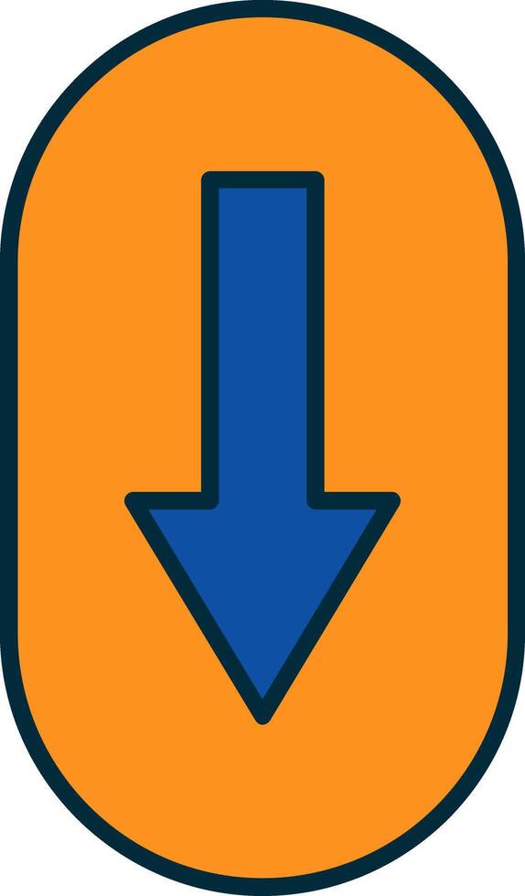 Scroll Down Line Filled Two Colors Icon vector