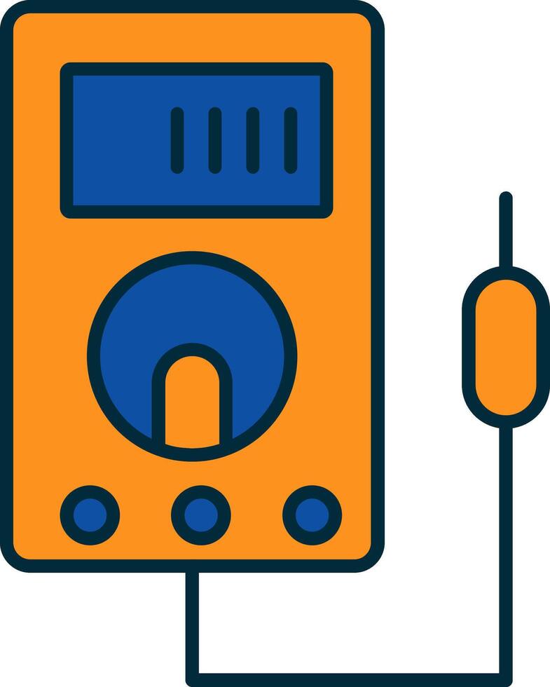 Voltmeter Line Filled Two Colors Icon vector