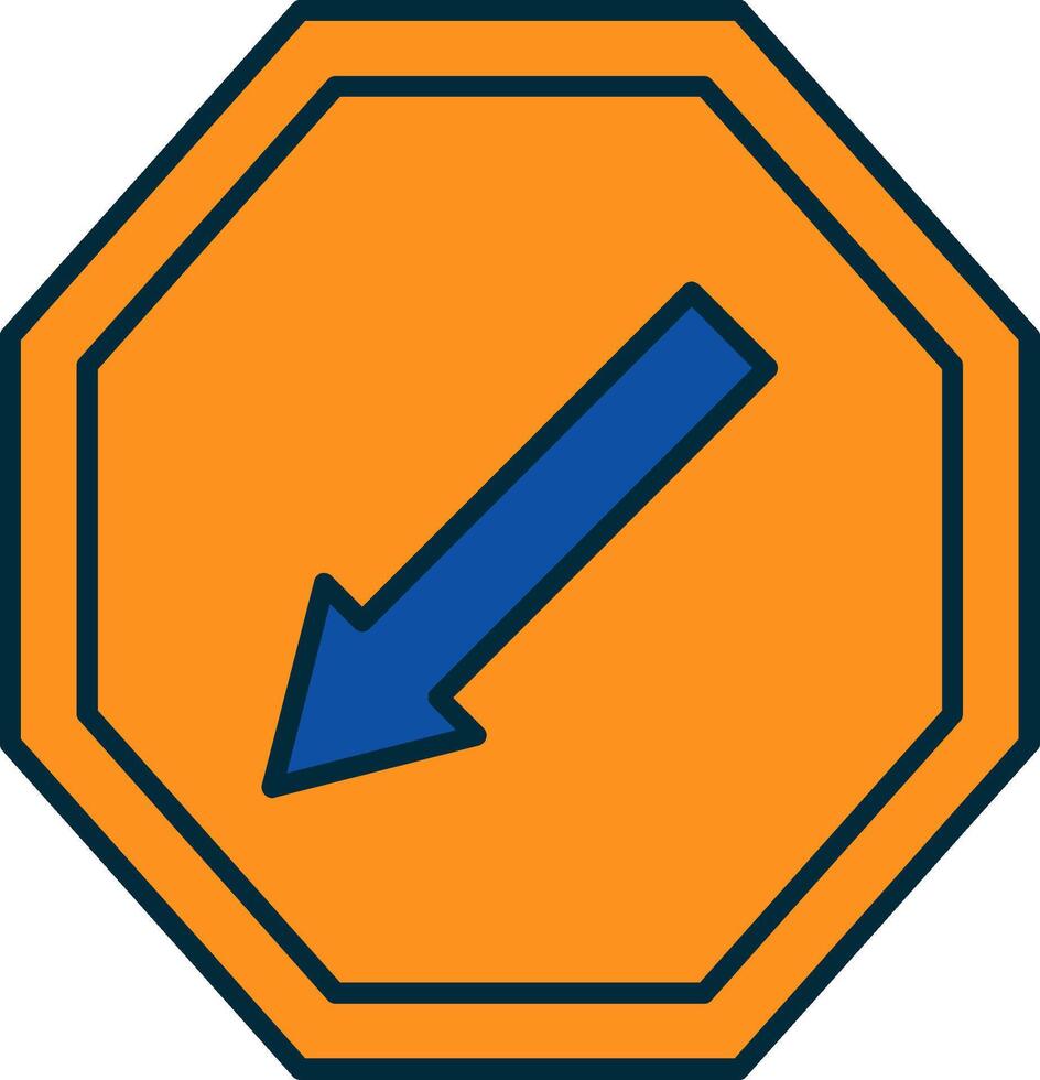 Keep Left Line Filled Two Colors Icon vector