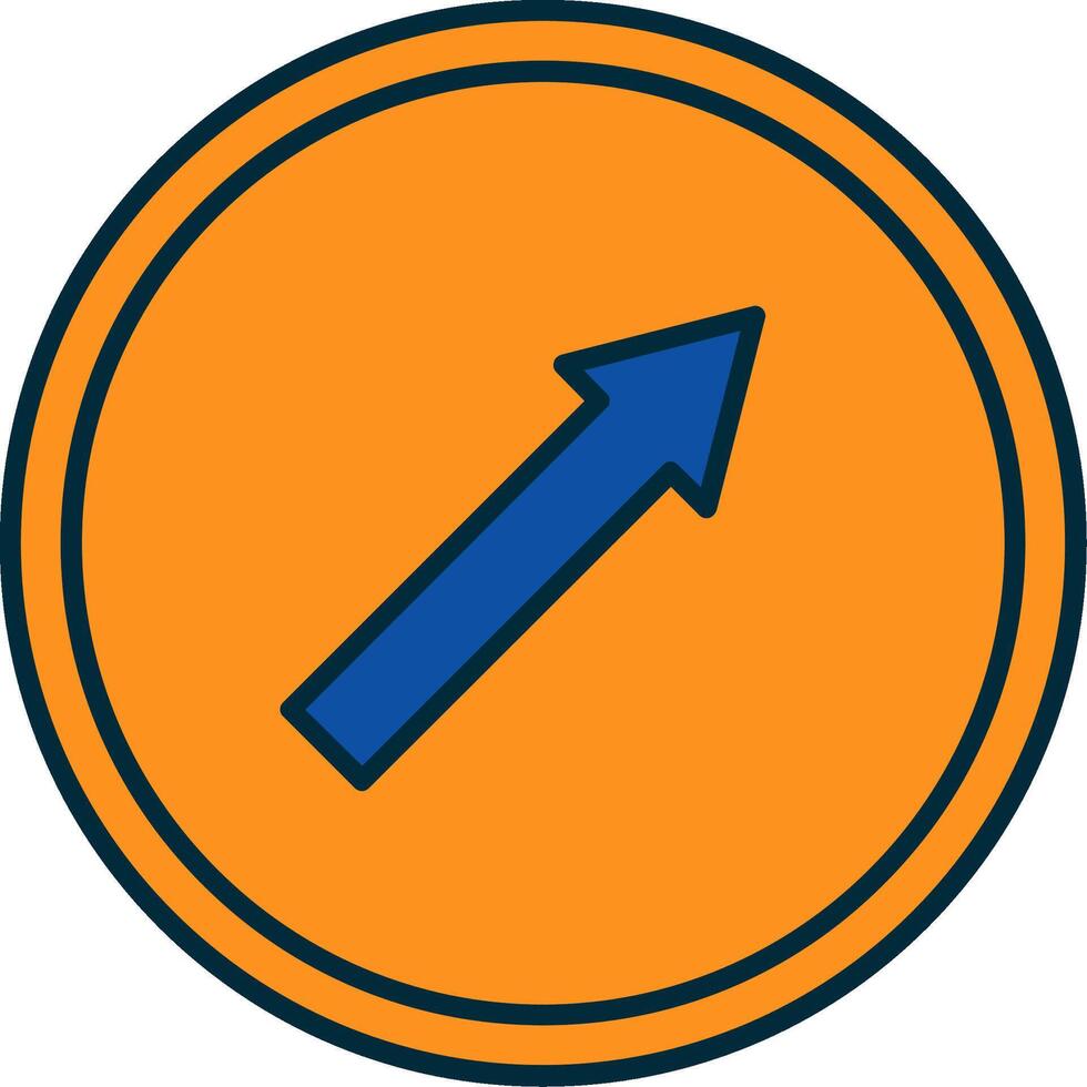 keep Right Line Filled Two Colors Icon vector