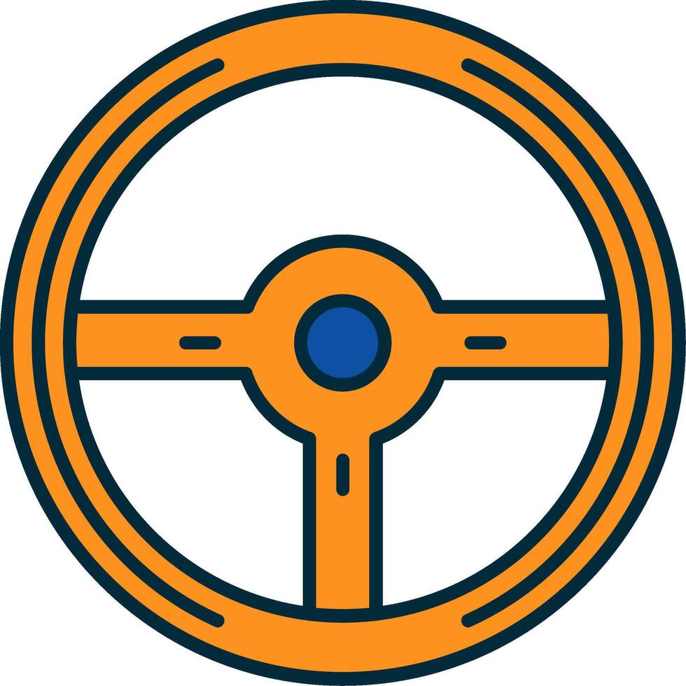 Steering Wheel Line Filled Two Colors Icon vector
