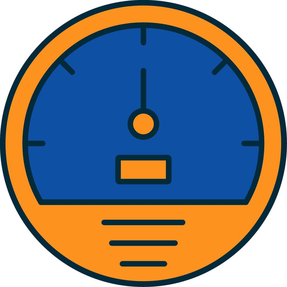 Speedometer Line Filled Two Colors Icon vector
