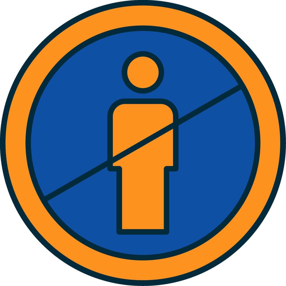 No Entry Line Filled Two Colors Icon vector