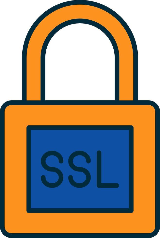 SSL Line Filled Two Colors Icon vector