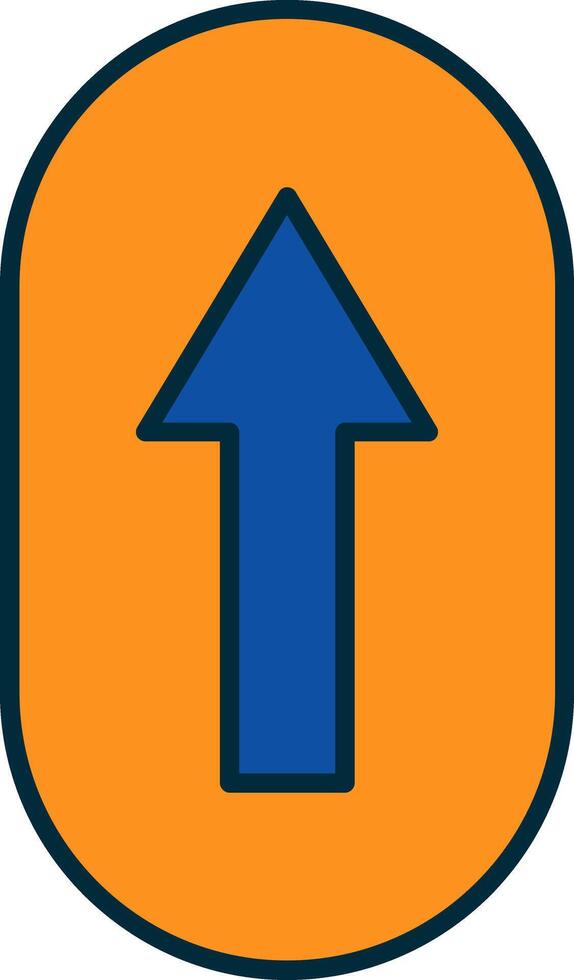 Scroll Up Line Filled Two Colors Icon vector