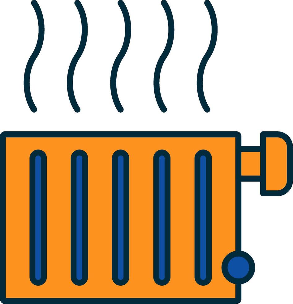 Radiator Line Filled Two Colors Icon vector