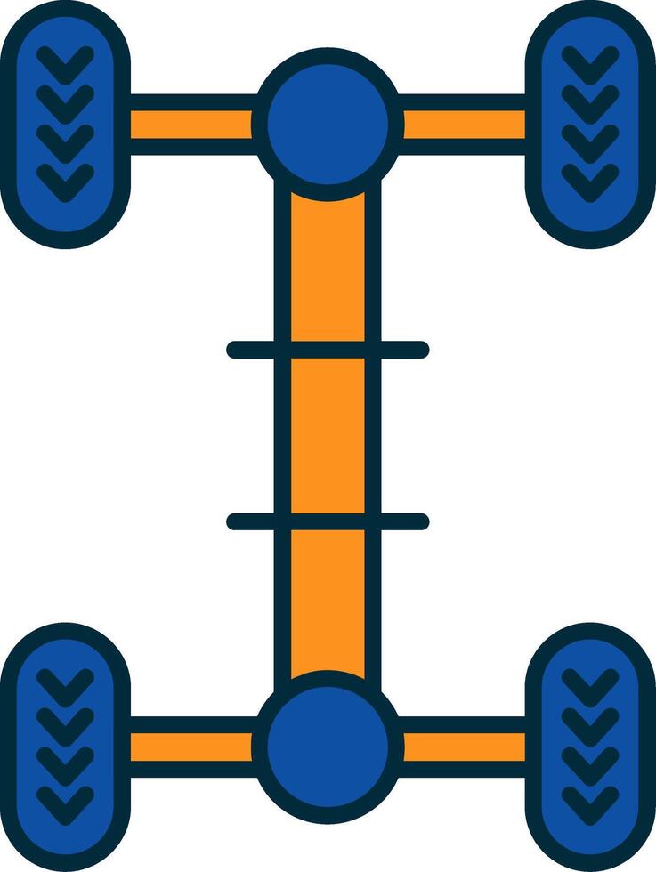 Chassis Line Filled Two Colors Icon vector
