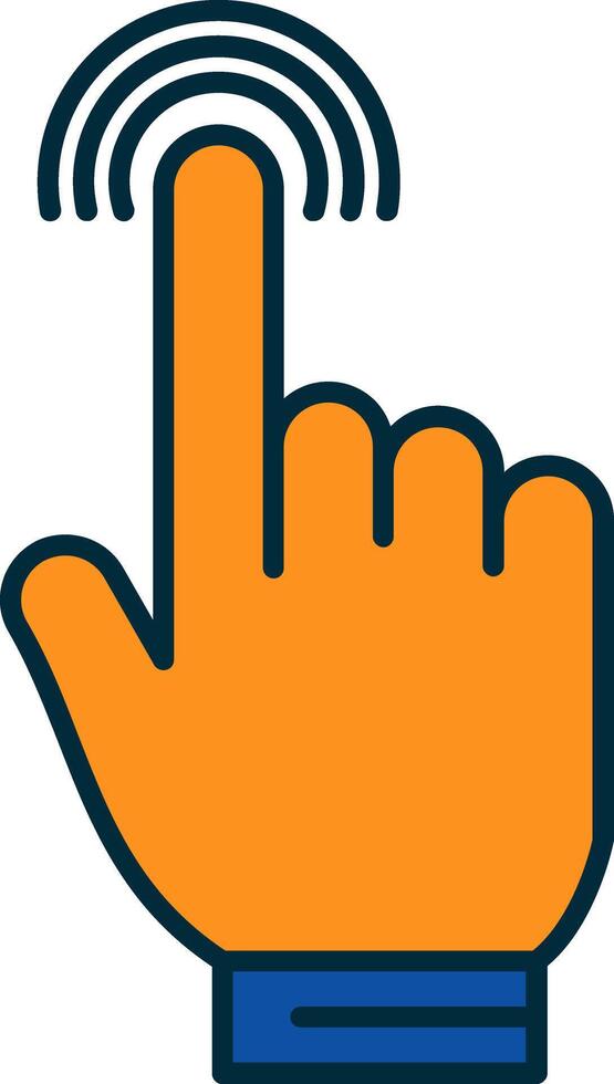 Tap Line Filled Two Colors Icon vector