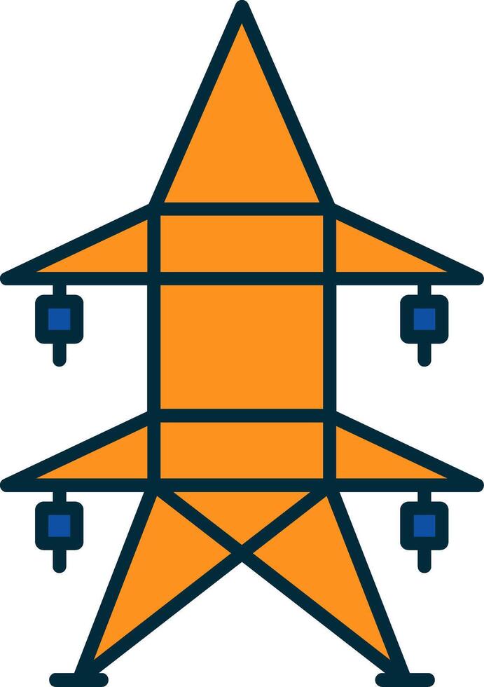 Electric Tower Line Filled Two Colors Icon vector