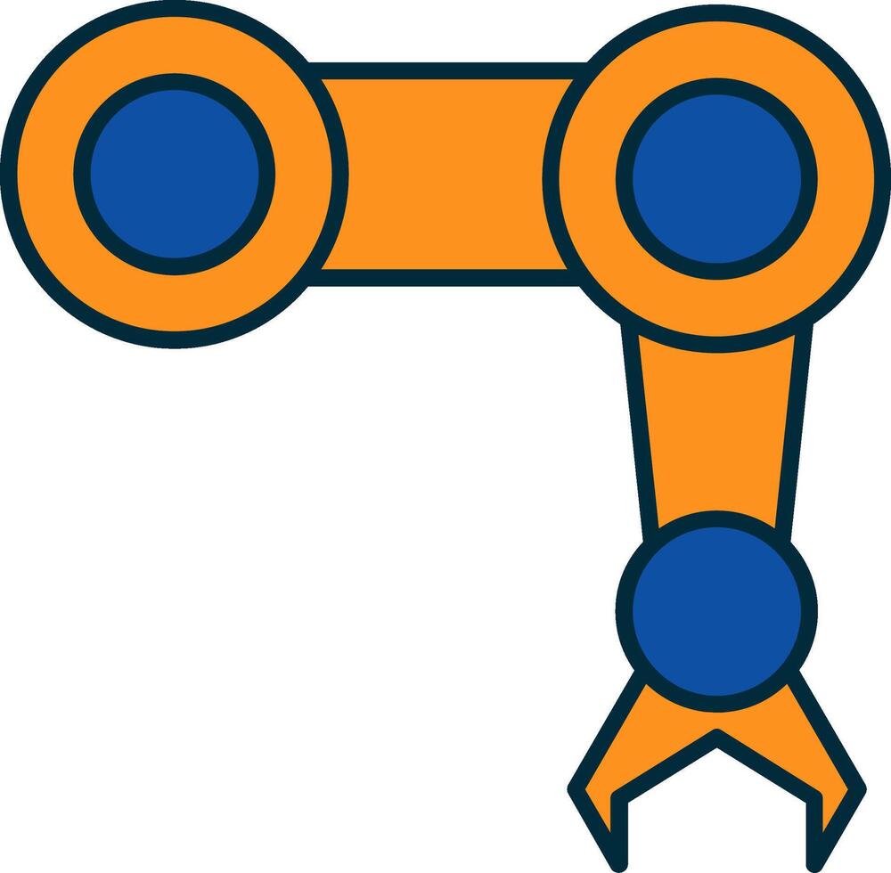 Mechanical Arm Line Filled Two Colors Icon vector