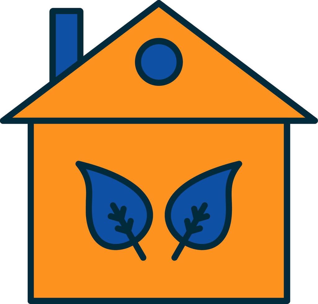 Eco Home Line Filled Two Colors Icon vector