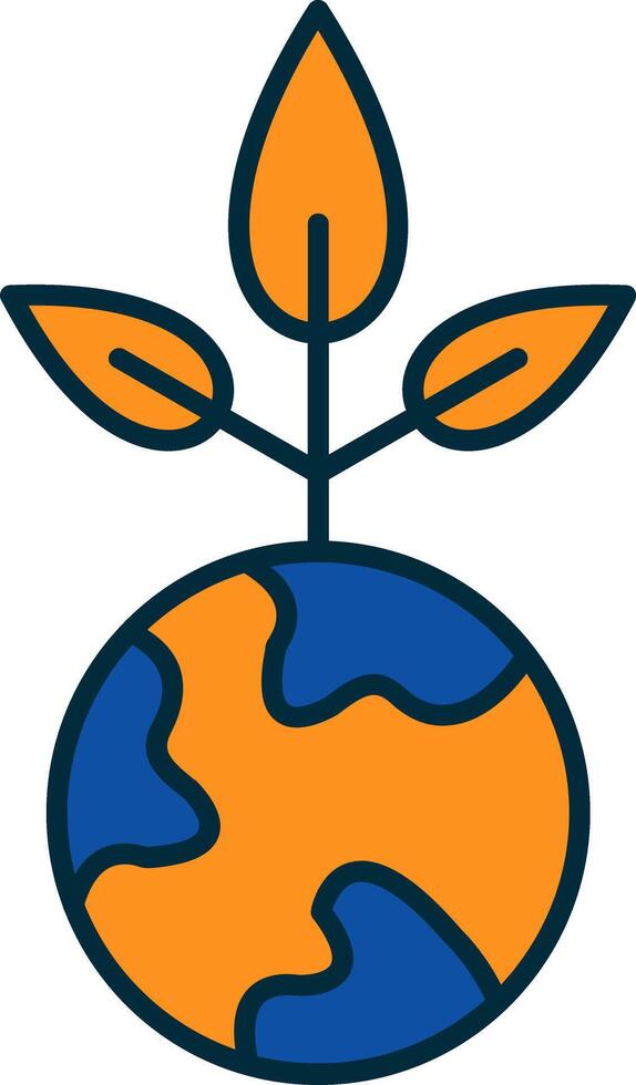 Earth Day Line Filled Two Colors Icon vector