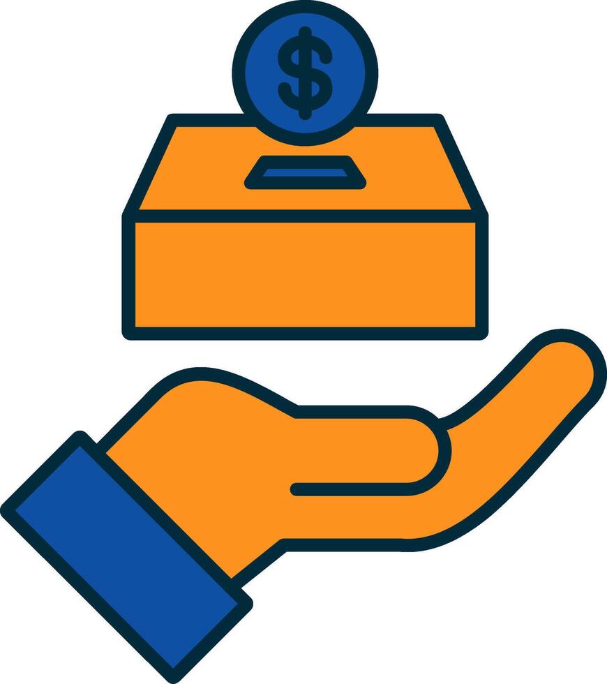 Donate Line Filled Two Colors Icon vector