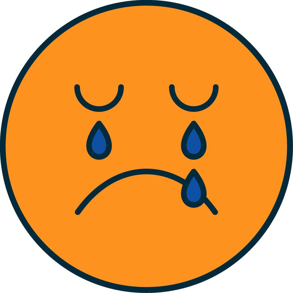 Crying Line Filled Two Colors Icon vector