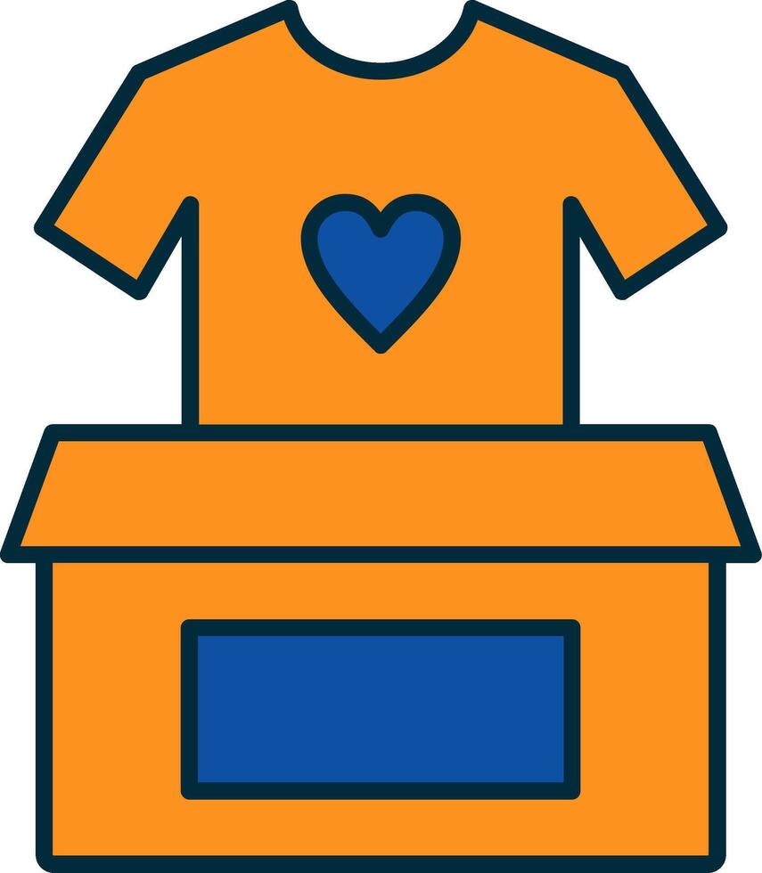 Clothes Donation Line Filled Two Colors Icon vector
