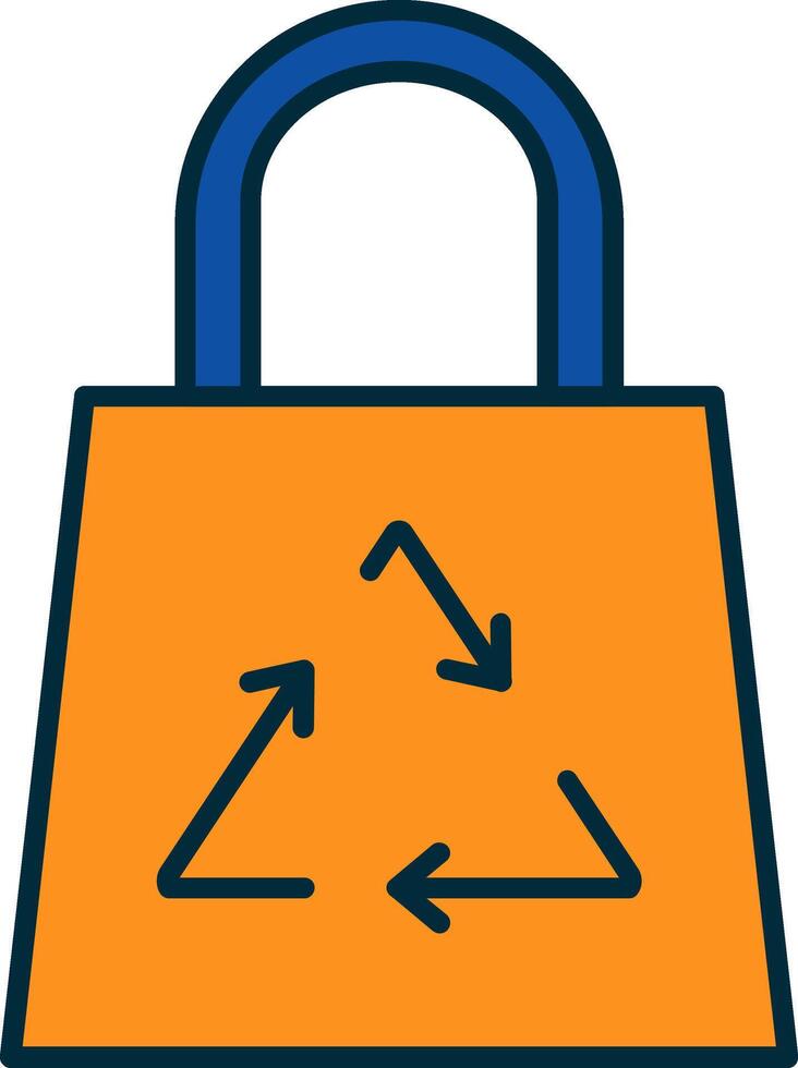 Recycle Bag Line Filled Two Colors Icon vector