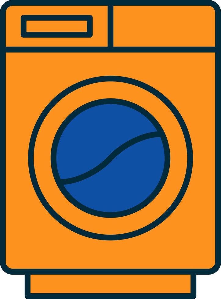 Washing Machine Line Filled Two Colors Icon vector