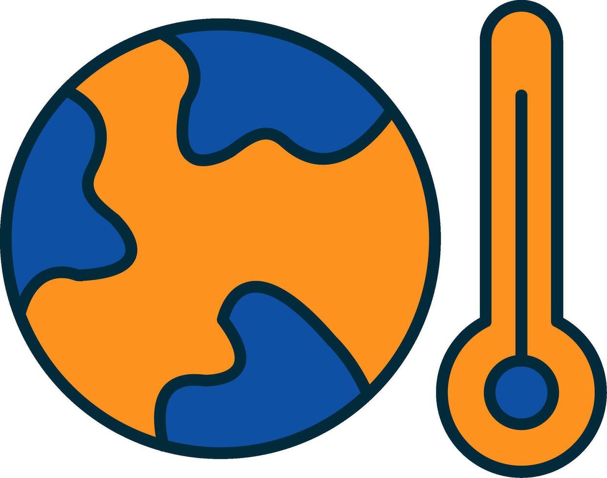 Global Warming Line Filled Two Colors Icon vector