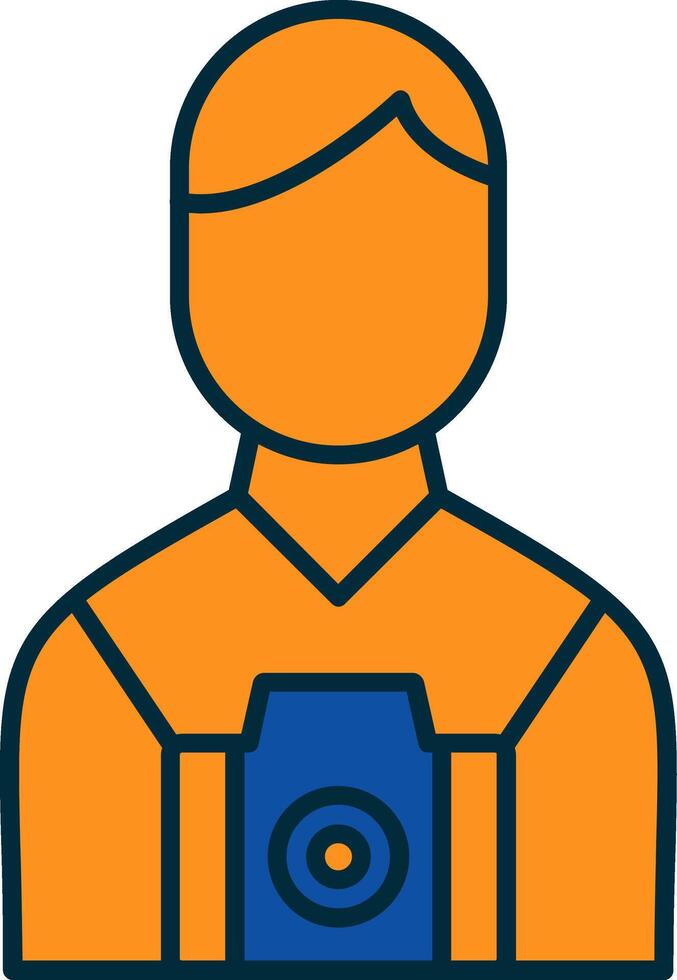 Camera Man Line Filled Two Colors Icon vector