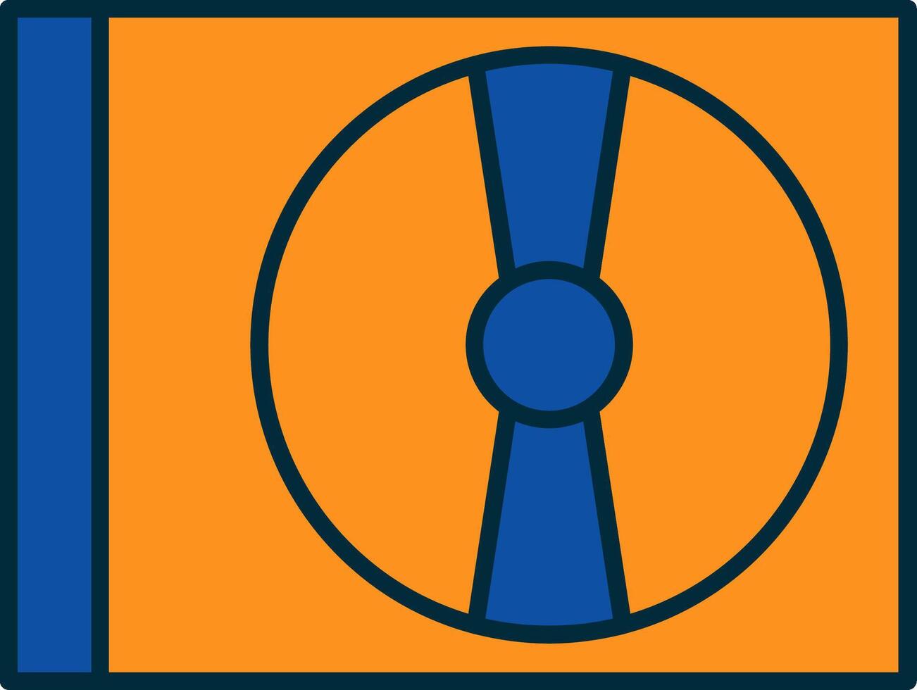 Cd Player Line Filled Two Colors Icon vector