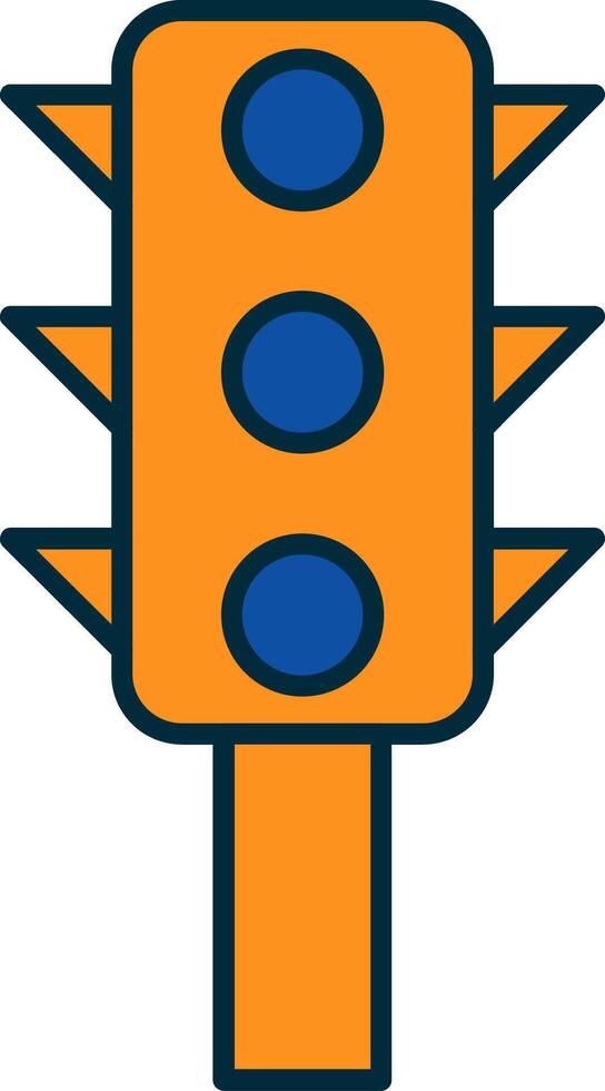 Traffic Control Line Filled Two Colors Icon vector