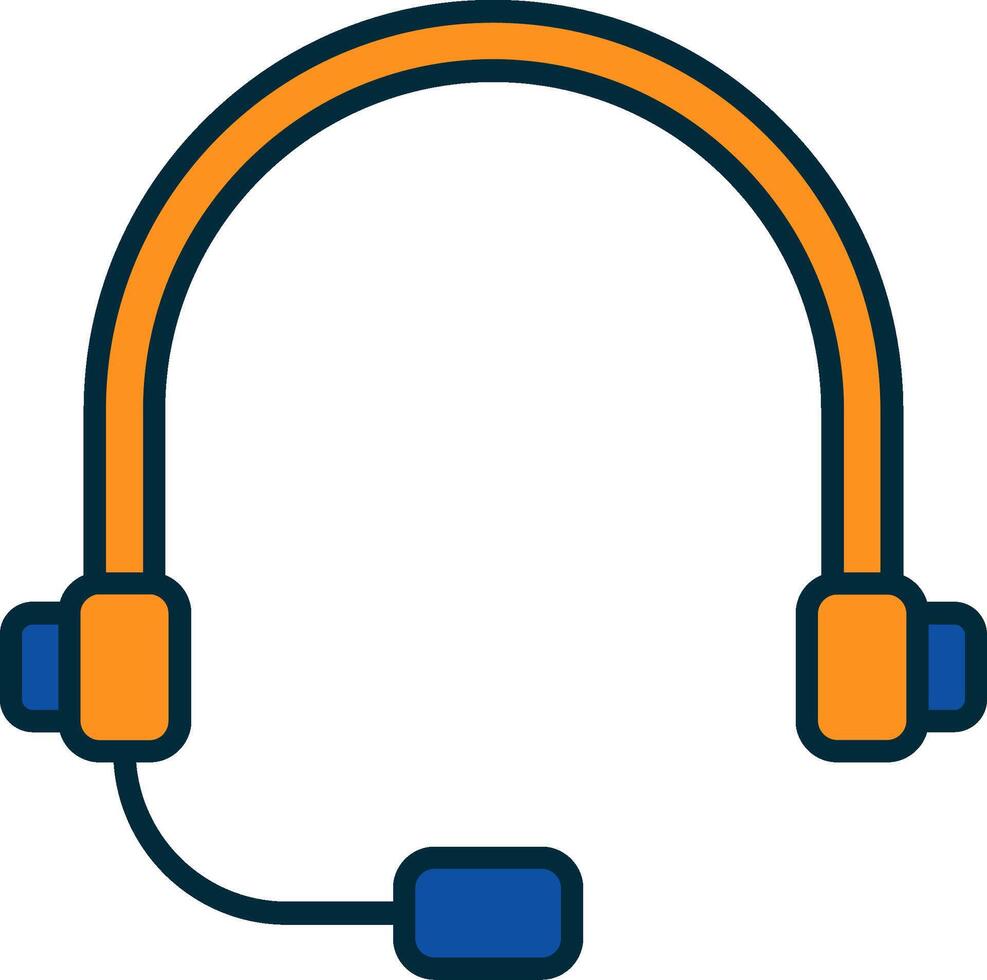 Headset Line Filled Two Colors Icon vector