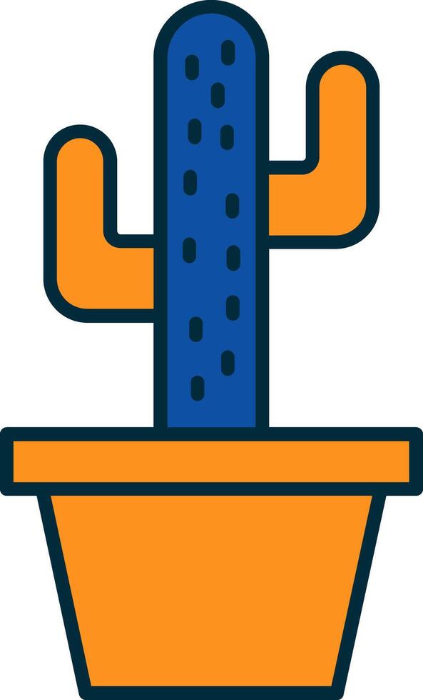 Cactus Line Filled Two Colors Icon vector