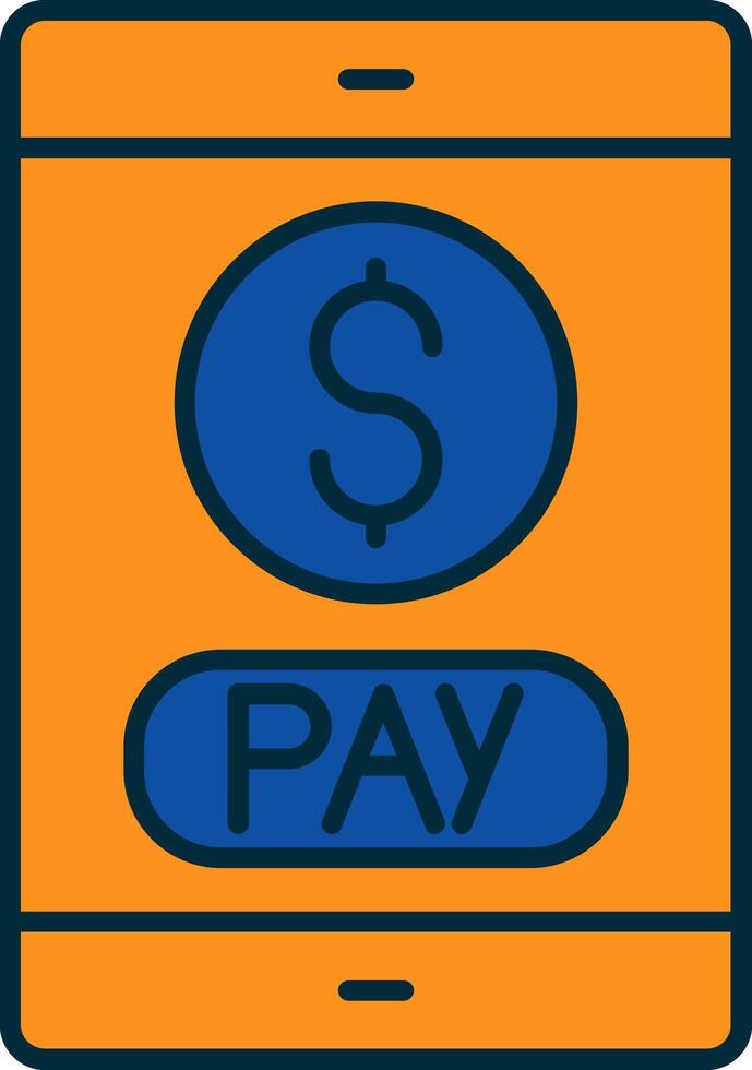 Mobile Payment Line Filled Two Colors Icon vector