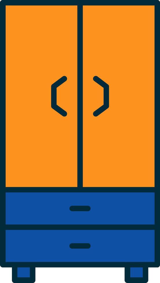 Cupboard Line Filled Two Colors Icon vector