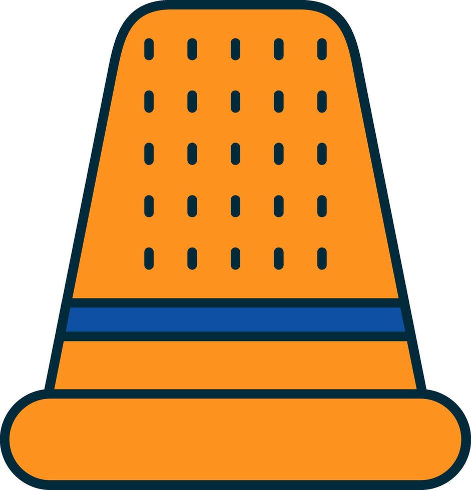 Thimble Line Filled Two Colors Icon vector