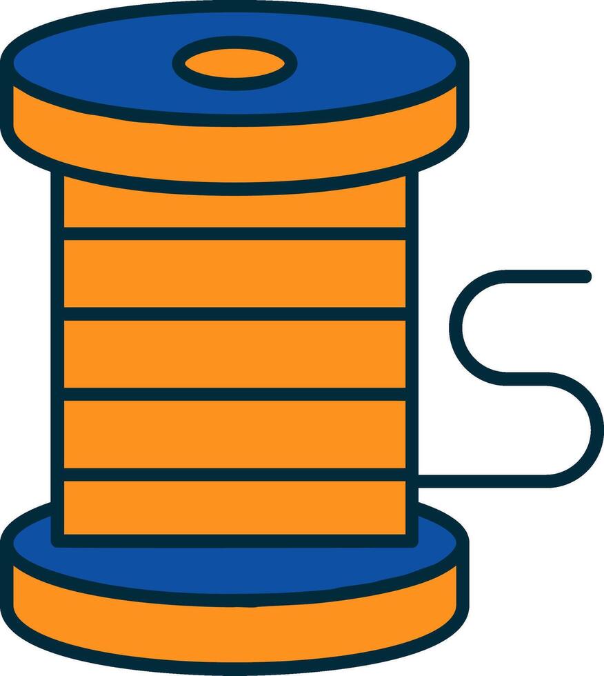 Thread Line Filled Two Colors Icon vector