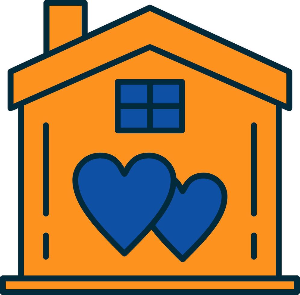 Sweet Home Line Filled Two Colors Icon vector