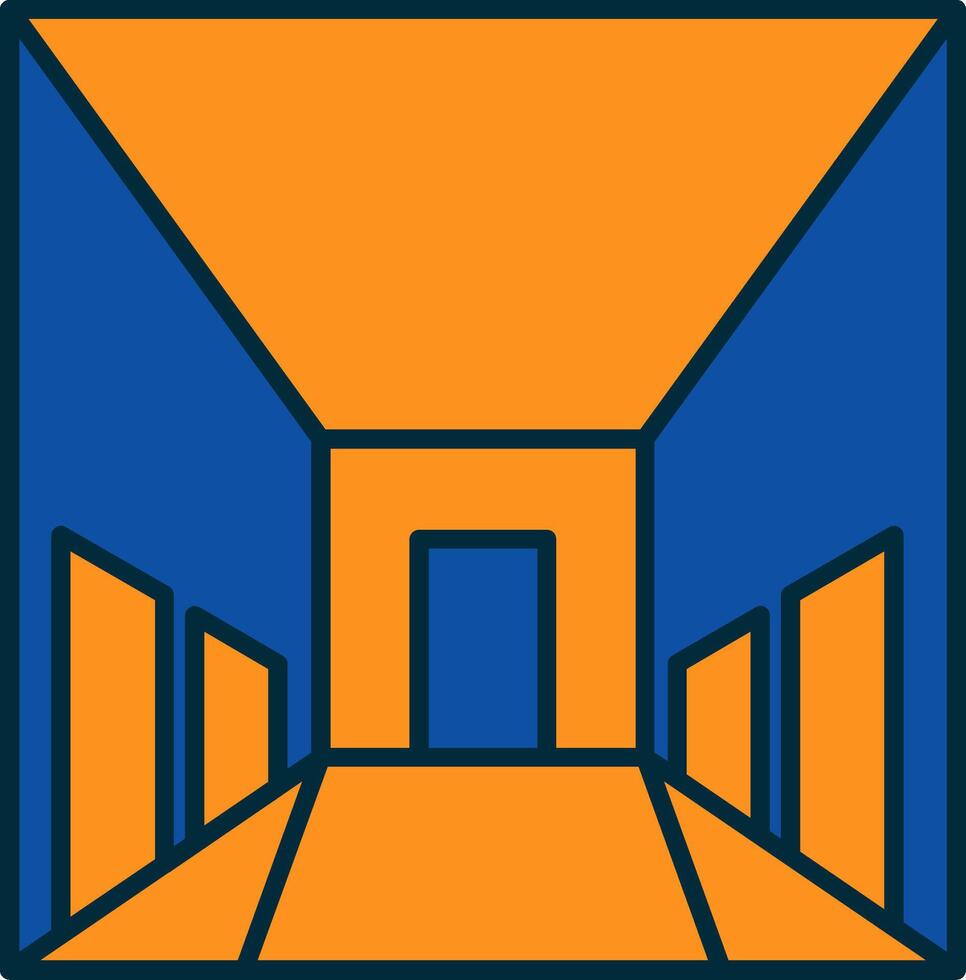 Hallway Line Filled Two Colors Icon vector