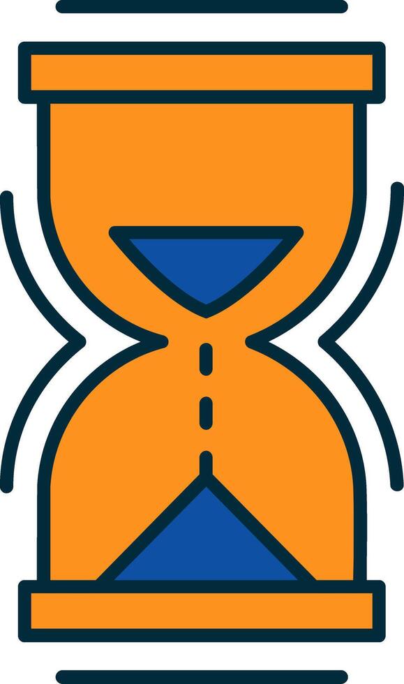 Hour Glass Line Filled Two Colors Icon vector