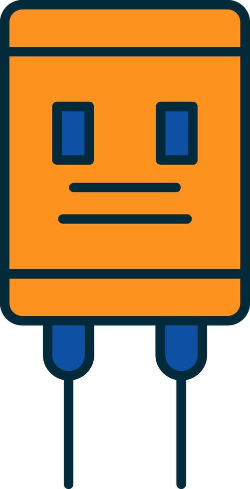 Capacitor Line Filled Two Colors Icon vector