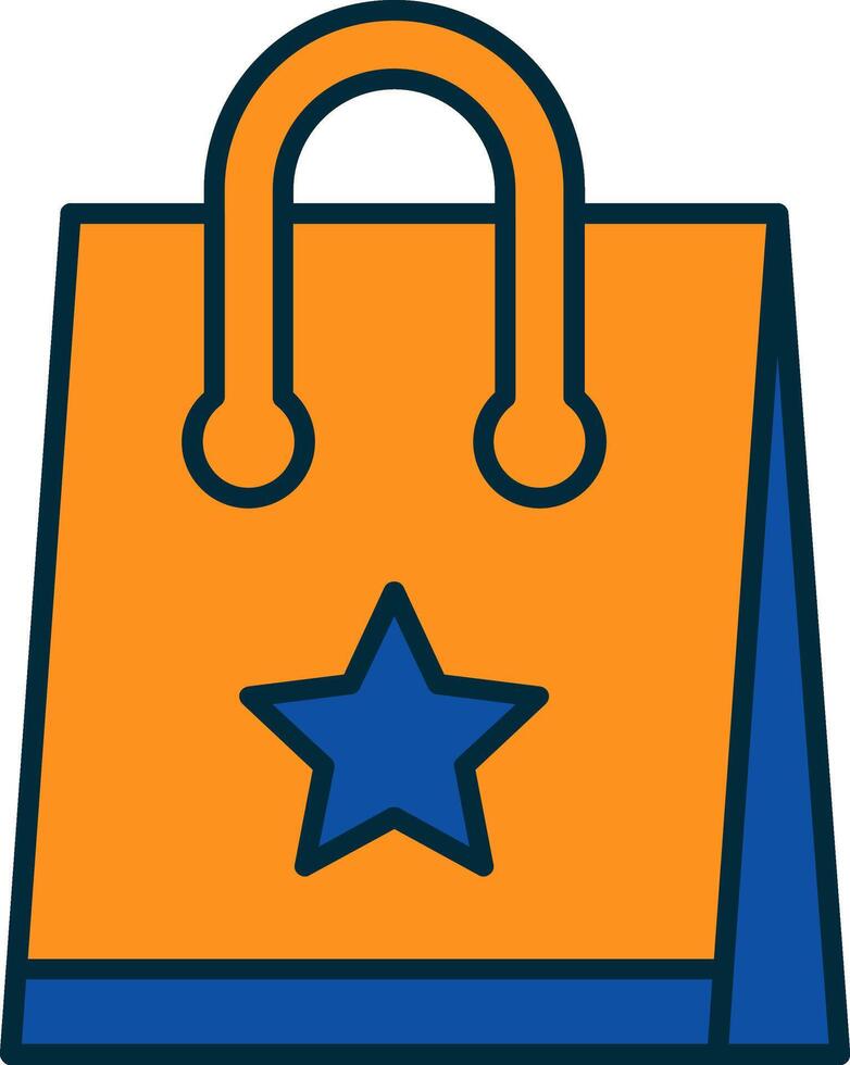 compras bolso línea lleno dos colores icono vector