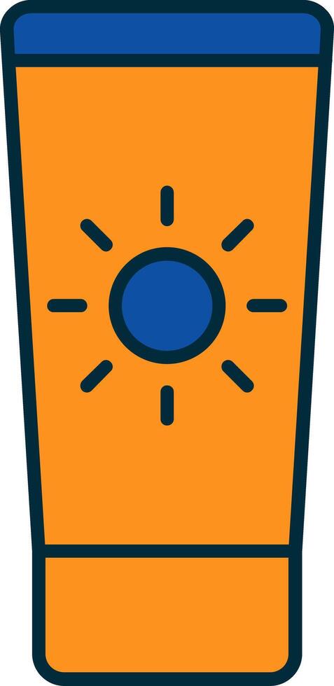 Sun Cream Line Filled Two Colors Icon vector
