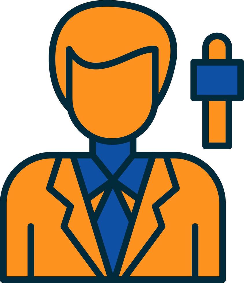 Journalist Line Filled Two Colors Icon vector