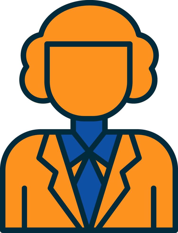 Judge Line Filled Two Colors Icon vector