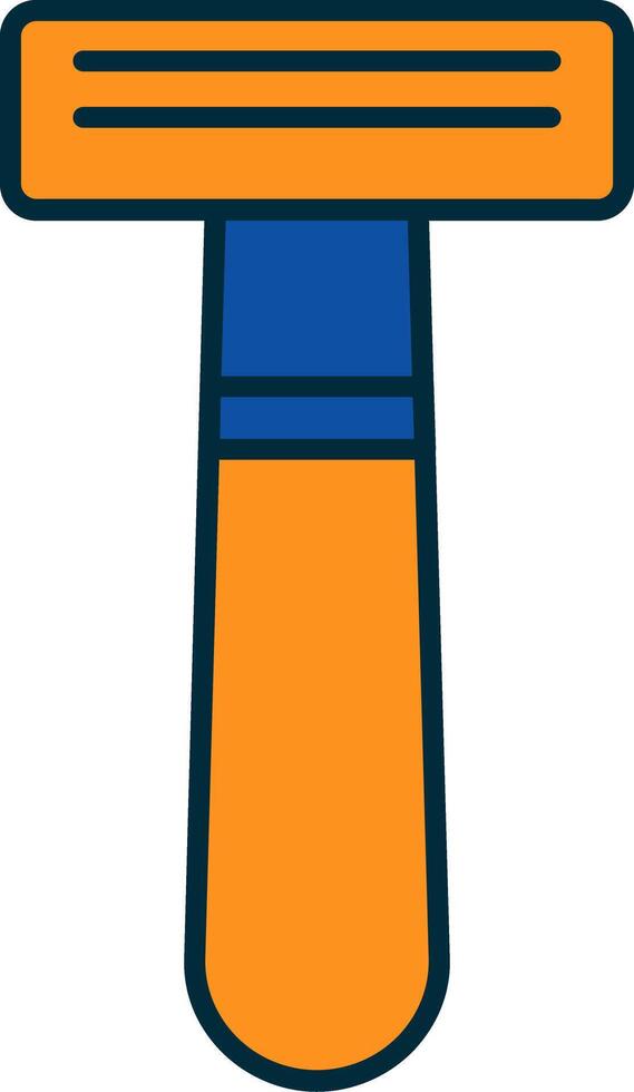 Shaving Razor Line Filled Two Colors Icon vector