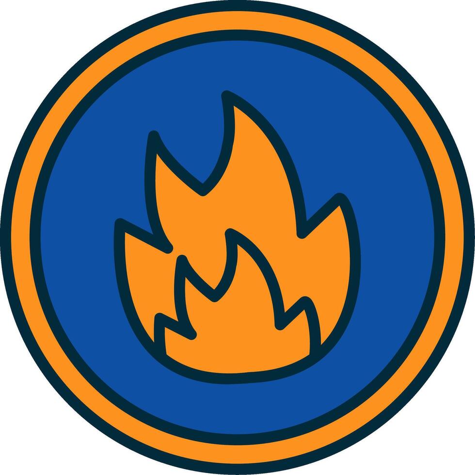 Fire Line Filled Two Colors Icon vector