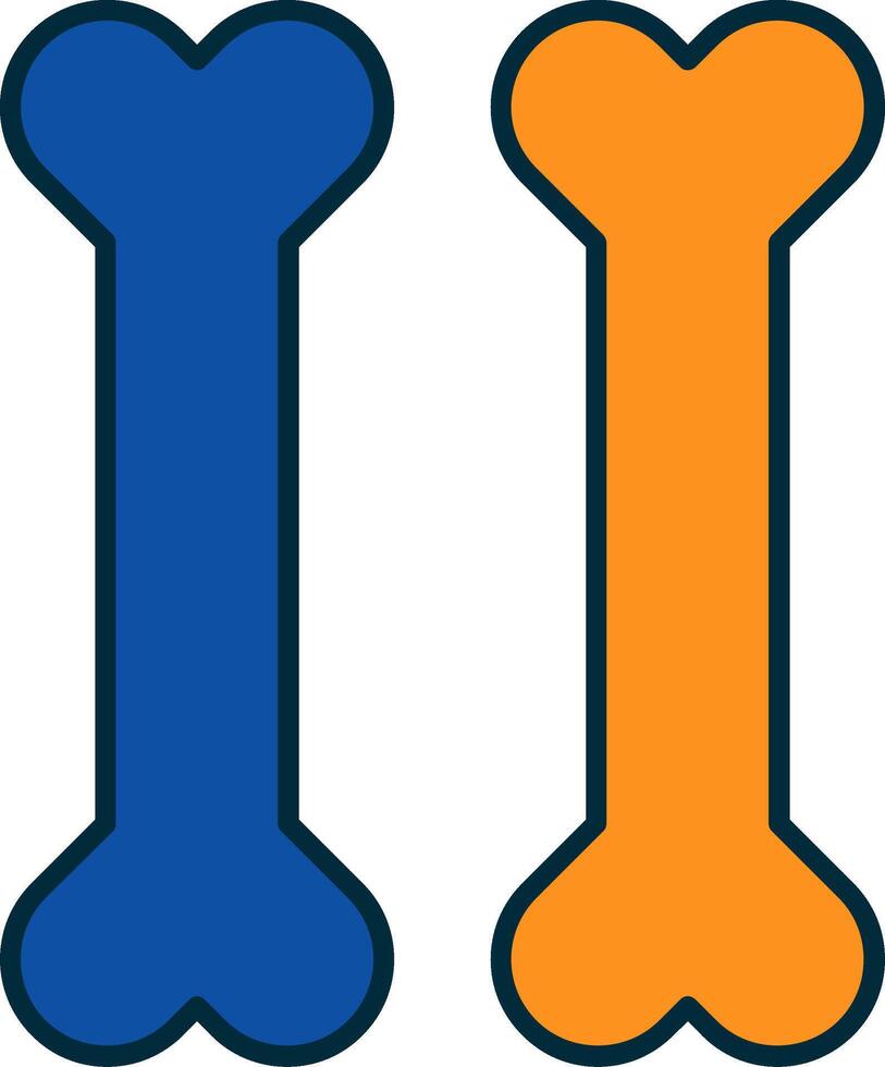 Bones Line Filled Two Colors Icon vector