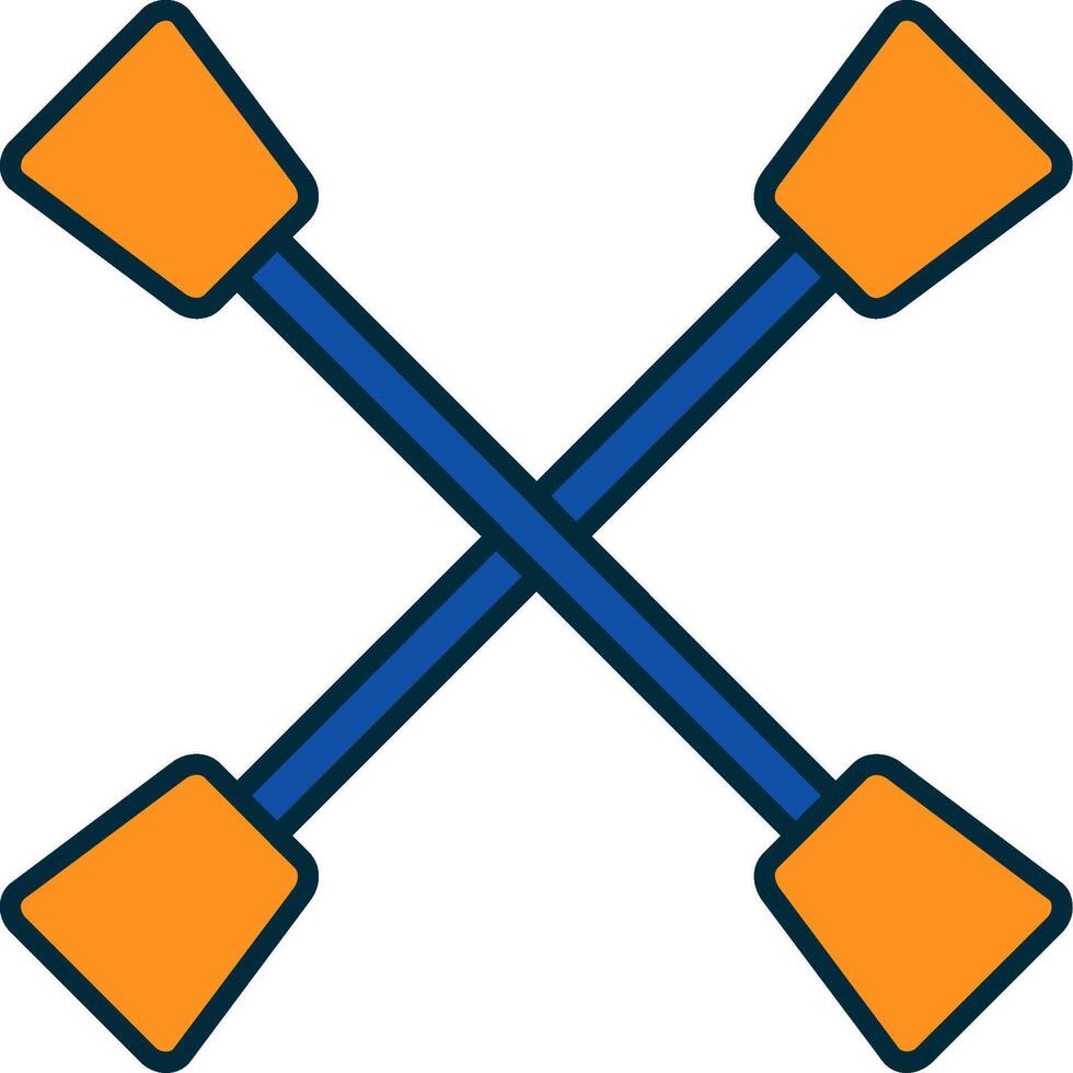 Paddles Line Filled Two Colors Icon vector