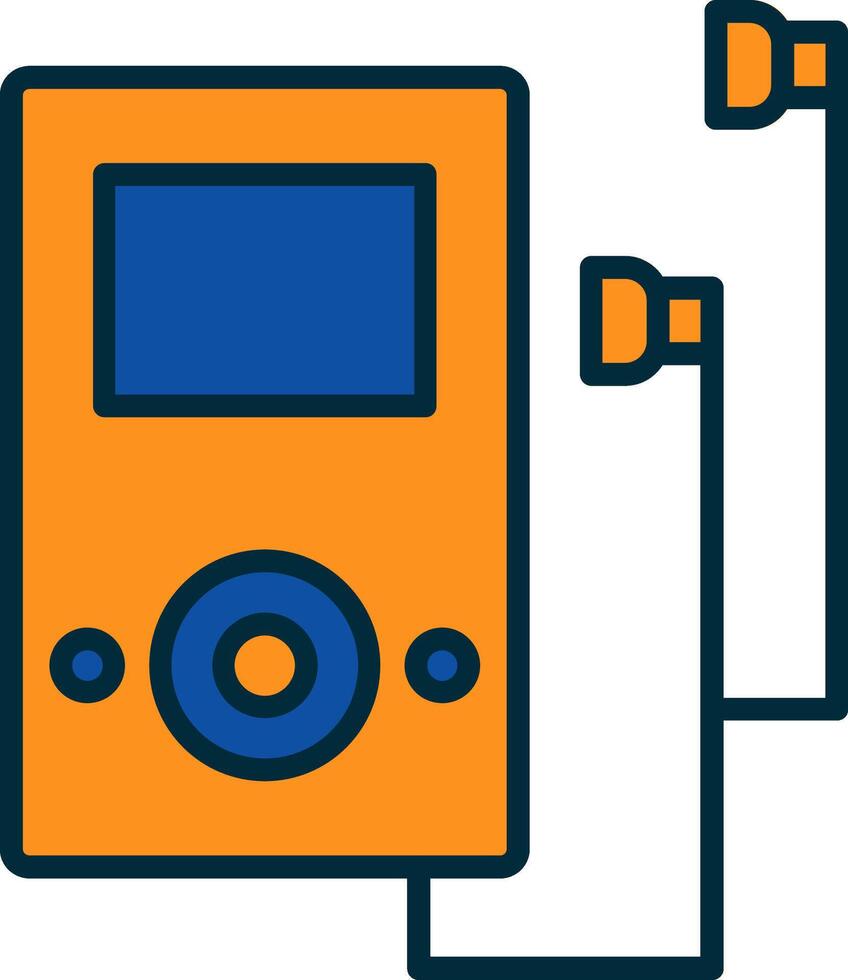 Music Player Line Filled Two Colors Icon vector