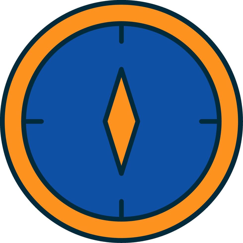 Compass Line Filled Two Colors Icon vector