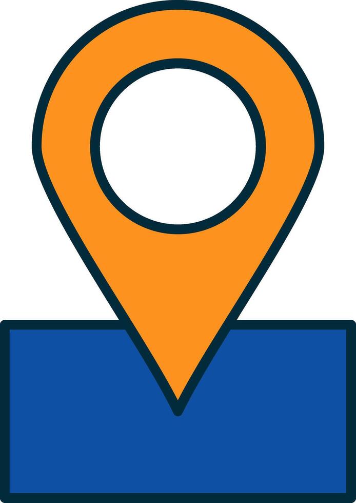 Map Line Filled Two Colors Icon vector